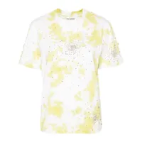 des phemmes t-shirt tie-dye à ornements en cristal - blanc