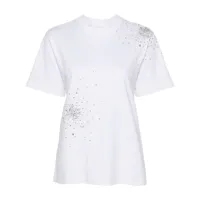 des phemmes t-shirt à ornements en cristal - blanc