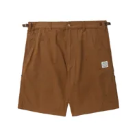 izzue short en coton à patch logo - marron