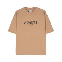 vtmnts t-shirt à logo imprimé - marron