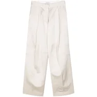 calvin klein pantalon droit à plis marqués - tons neutres