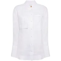 aje chemise en lin à logo brodé - blanc