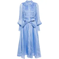 aje robe-chemise plissée - bleu