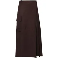 p.a.r.o.s.h. jupe plissée à design portefeuille - marron