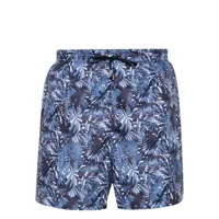 corneliani leaf-print swim shorts - bleu