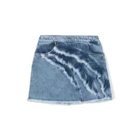 miss blumarine jupe en jean à volants - bleu
