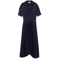 a.l.c. robe mi-longue liam à design plissé - bleu