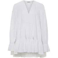 azeeza robe courte thistle à volants - blanc