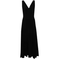 twinset robe longue à design plissé - noir