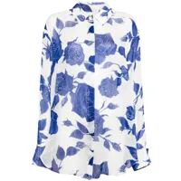 aje chemise belonging à fleurs - bleu