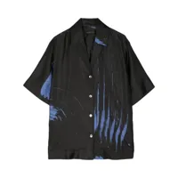 lee mathews chemise pip à imprimé effet peinture - noir