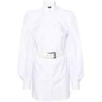 elisabetta franchi robe-chemise en coton - blanc