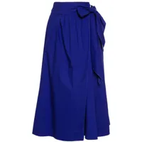 forte forte jupe mi-longue à design portefeuille - bleu