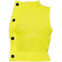 sacai off-centre-fastening knitted top - jaune