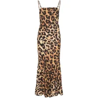 musier robe longue à imprimé léopard - noir