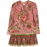 farm rio robe courte aura floral - rose