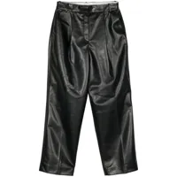 calvin klein pantalon droit à design plissé - noir