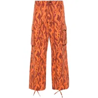 erl pantalon cargo à taille mi-haute - orange