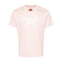 mcm t-shirt en coton à motif monogrammé - rose
