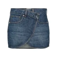 coperni minijupe en jean à patch logo - bleu