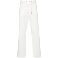 moncler pantalon droit à patch logo - blanc