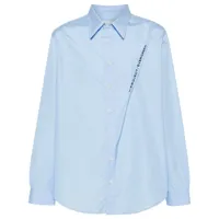 y/project chemise en popeline à logo brodé - bleu