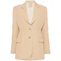 ermanno scervino single-breasted embroidered blazer - tons neutres