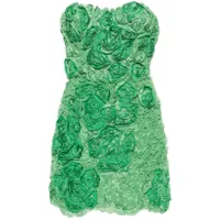 ermanno scervino robe courte à dentelle fleurie - vert