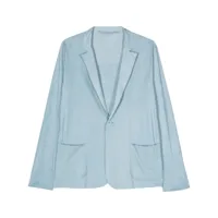 salvatore santoro single-breasted suede blazer - bleu