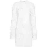 rotate birger christensen robe courte à fleurs appliquées - blanc