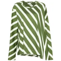 dries van noten t-shirt en coton à rayures - vert