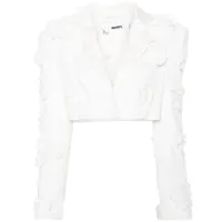 rotate birger christensen blazer crop brodé de sequins - blanc