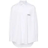 vetements chemise en coton à rayures - blanc