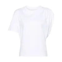 laneus t-shirt en coton à design asymétrique - blanc