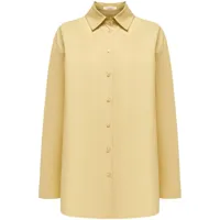 12 storeez chemise en coton mélangé à boutonnière - jaune