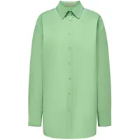 12 storeez chemise en coton mélangé à boutonnière - vert