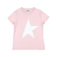 golden goose kids t-shirt en coton à imprimé étoile - rose