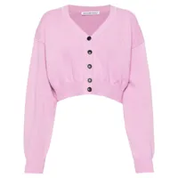 alexander wang cropped knitted cardigan - rose