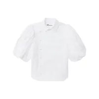 noir kei ninomiya chemise à fermeture décalée - blanc