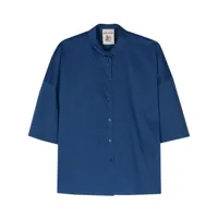 semicouture chemise en popeline à manches courtes - bleu