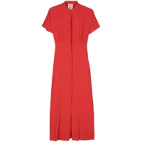 semicouture robe-chemise à fronces - rouge