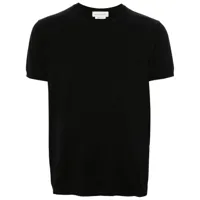 alexander mcqueen logo-embroidered knitted t-shirt - noir