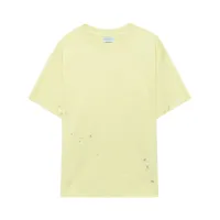 john elliott t-shirt en coton odeon à effet usé - jaune