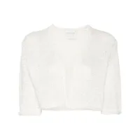 forte forte fisherma's-knit cropped cardigan - blanc