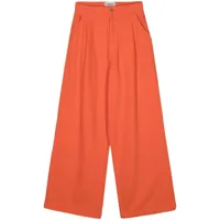 essentiel antwerp pantalon en coton à coupe ample - orange