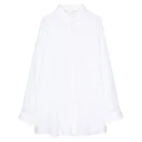 isabel benenato chemise en coton à coupe longue - blanc