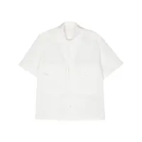 ten c chemise en coton à patch logo - blanc