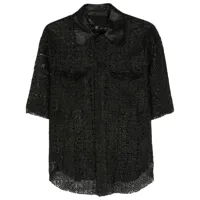 salvatore santoro chemise en cuir à design superposé - noir