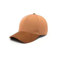 zegna casquette à logo embossé - marron