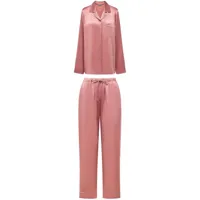 12 storeez pyjama en soie à manches longues - rose